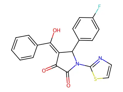 4-benzoyl-5-(4-fluorophenyl)-3-hydroxy-1-(1,3-thiazol-2-yl)-2,5-dihydro-1H-pyrrol-2-one structure