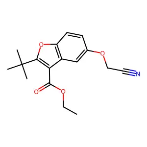 Ethyl 2-tert-butyl-5-(cyanomethoxy)-1-benzofuran-3-carboxylate structure