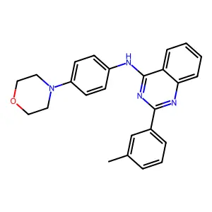 2-(3-methylphenyl)-N-[4-(4-morpholinyl)phenyl]-4-quinazolinamine structure