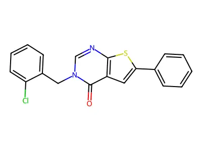 3-(2-chlorobenzyl)-6-phenylthieno[2,3-d]pyrimidin-4(3H)-one structure
