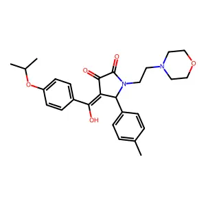 3-hydroxy-5-(4-methylphenyl)-1-[2-(morpholin-4-yl)ethyl]-4-[4-(propan-2-yloxy)benzoyl]-2,5-dihydro-1H-pyrrol-2-one structure