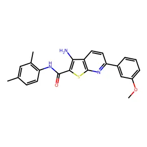3-amino-N-(2,4-dimethylphenyl)-6-(3-methoxyphenyl)thieno[2,3-b]pyridine-2-carboxamide structure