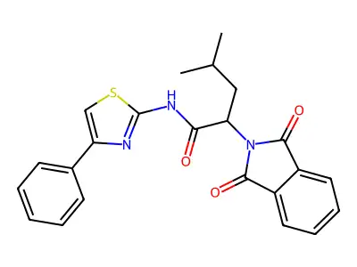 2-(1,3-dioxo-1,3-dihydro-2H-isoindol-2-yl)-4-methyl-N-(4-phenyl-1,3-thiazol-2-yl)pentanamide structure