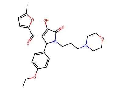 (4E)-5-(4-ethoxyphenyl)-4-[hydroxy(5-methylfuran-2-yl)methylidene]-1-[3-(morpholin-4-yl)propyl]pyrrolidine-2,3-dione structure