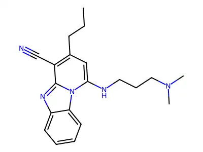 1-[3-(dimethylamino)propylamino]-3-propylpyrido[1,2-a]benzimidazole-4-carbonitrile structure