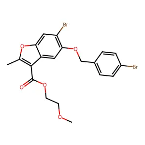 2-methoxyethyl 6-bromo-5-[(4-bromophenyl)methoxy]-2-methyl-1-benzofuran-3-carboxylate structure