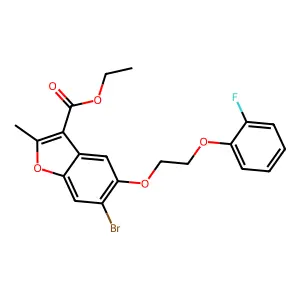 Ethyl 6-bromo-5-[2-(2-fluorophenoxy)ethoxy]-2-methyl-1-benzofuran-3-carboxylate structure