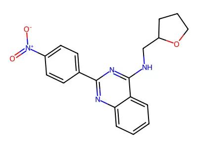 2-(4-nitrophenyl)-N-(oxolan-2-ylmethyl)quinazolin-4-amine structure