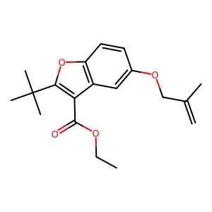 Ethyl 2-tert-butyl-5-[(2-methylprop-2-en-1-yl)oxy]-1-benzofuran-3-carboxylate structure