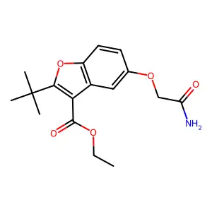 Ethyl 2-tert-butyl-5-(carbamoylmethoxy)-1-benzofuran-3-carboxylate structure