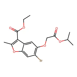 ethyl 6-bromo-2-methyl-5-[2-oxo-2-(propan-2-yloxy)ethoxy]-1-benzofuran-3-carboxylate structure