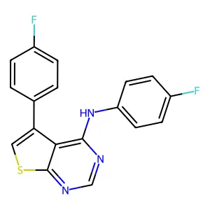 N,5-bis(4-fluorophenyl)thieno[2,3-d]pyrimidin-4-amine structure
