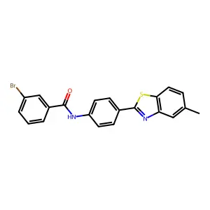 3-bromo-N-[4-(5-methyl-1,3-benzothiazol-2-yl)phenyl]benzamide structure