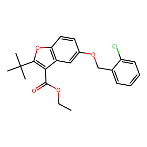 Ethyl 2-tert-butyl-5-[(2-chlorophenyl)methoxy]-1-benzofuran-3-carboxylate structure