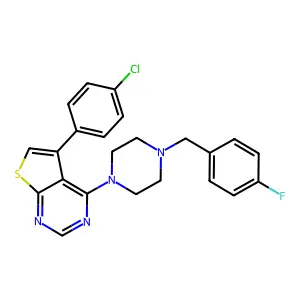 5-(4-Chlorophenyl)-4-[4-(4-fluorobenzyl)piperazin-1-yl]thieno[2,3-d]pyrimidine structure