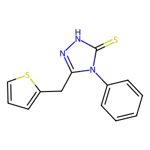 4-phenyl-3-(thiophen-2-ylmethyl)-1H-1,2,4-triazole-5-thione structure