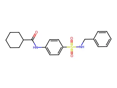 N-{4-[(benzylamino)sulfonyl]phenyl}cyclohexanecarboxamide structure