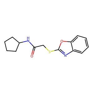 2-(1,3-Benzoxazol-2-ylsulfanyl)-N-cyclopentylacetamide structure
