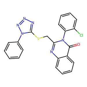 3-(2-Chlorophenyl)-2-[(1-phenyltetrazol-5-yl)sulfanylmethyl]quinazolin-4-one structure