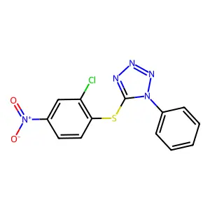 5-(2-Chloro-4-nitrophenyl)sulfanyl-1-phenyltetrazole structure