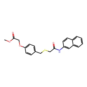 Methyl 2-[4-[[[2-(2-naphthalenylamino)-2-oxoethyl]thio]methyl]phenoxy]acetate structure