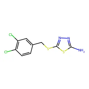 5-{[(3,4-Dichlorophenyl)methyl]sulfanyl}-1,3,4-thiadiazol-2-amine structure
