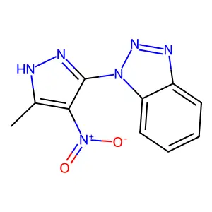 1-{4-nitro-3-methyl-1H-pyrazol-5-yl}-1H-1,2,3-benzotriazole structure