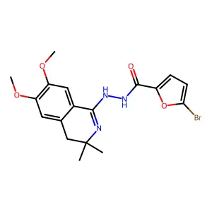 5-bromo-N'-(6,7-dimethoxy-3,3-dimethyl-4H-isoquinolin-1-yl)furan-2-carbohydrazide structure