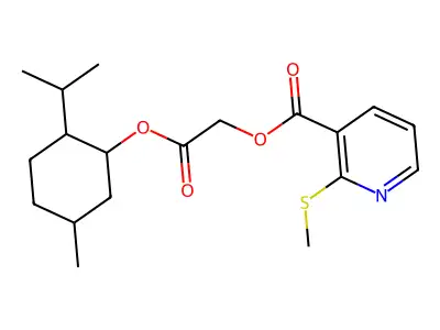 [2-(5-methyl-2-propan-2-ylcyclohexyl)oxy-2-oxoethyl] 2-methylsulfanylpyridine-3-carboxylate structure