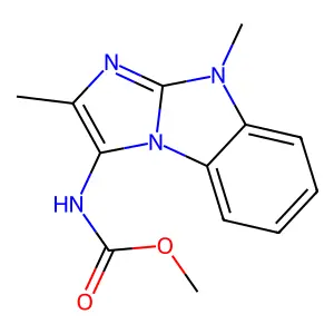 methyl (2,9-dimethyl-9H-imidazo[1,2-a]benzimidazol-3-yl)carbamate structure
