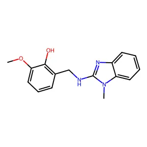 2-Methoxy-6-[[(1-methylbenzimidazol-2-yl)amino]methyl]phenol structure