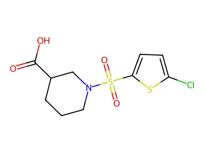 1-[(5-Chloro-2-thienyl)sulfonyl]piperidine-3-carboxylic acid structure