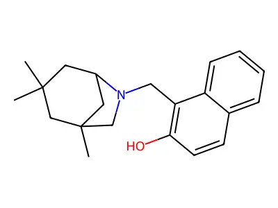 1-[(1,3,3-Trimethyl-6-azabicyclo[3.2.1]oct-6-yl)methyl]-2-naphthol structure