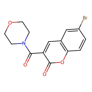 6-bromo-3-(morpholin-4-ylcarbonyl)-2H-chromen-2-one structure
