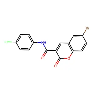 6-bromo-N-(4-chlorophenyl)-2-oxo-2H-chromene-3-carboxamide structure