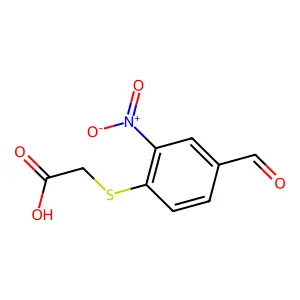 [(4-Formyl-2-nitrophenyl)sulfanyl]acetic acid structure