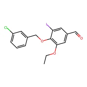 4-[(3-Chlorophenyl)methoxy]-3-ethoxy-5-iodobenzaldehyde structure