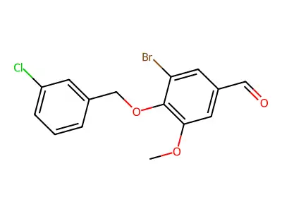 3-Bromo-4-[(3-chlorobenzyl)oxy]-5-methoxybenzaldehyde structure