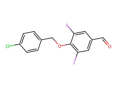 4-[(4-Chlorophenyl)methoxy]-3,5-diiodobenzaldehyde structure