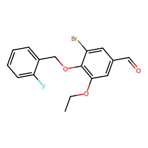 Benzaldehyde, 3-bromo-5-ethoxy-4-((2-fluorophenyl)methoxy)- structure