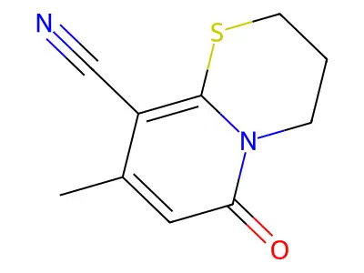 8-methyl-6-oxo-3,4-dihydro-2H-pyrido[2,1-b][1,3]thiazine-9-carbonitrile structure