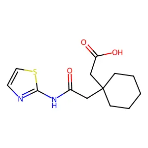 2-(1-{[(1,3-Thiazol-2-yl)carbamoyl]methyl}cyclohexyl)acetic acid structure
