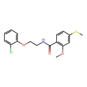 N-[2-(2-chlorophenoxy)ethyl]-2-methoxy-4-methylsulfanylbenzamide structure