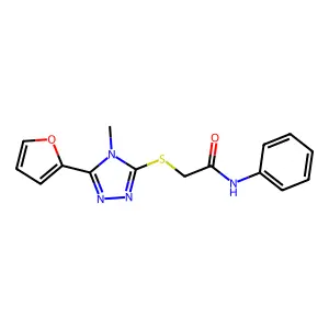 2-{[5-(furan-2-yl)-4-methyl-4H-1,2,4-triazol-3-yl]sulfanyl}-N-phenylacetamide structure
