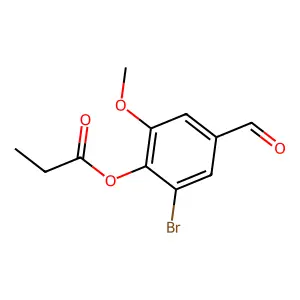 2-Bromo-4-formyl-6-methoxyphenyl propionate structure