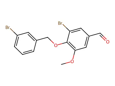 3-Bromo-4-[(3-bromobenzyl)oxy]-5-methoxybenzaldehyde structure