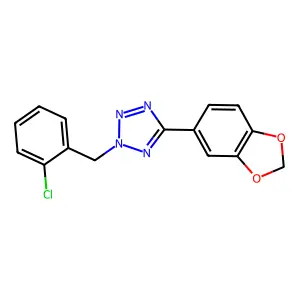 5-(1,3-Benzodioxol-5-yl)-2-((2-chlorophenyl)methyl)-2H-tetrazole structure