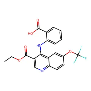 2-[[3-Ethoxycarbonyl-6-(trifluoromethoxy)quinolin-4-yl]amino]benzoic acid structure