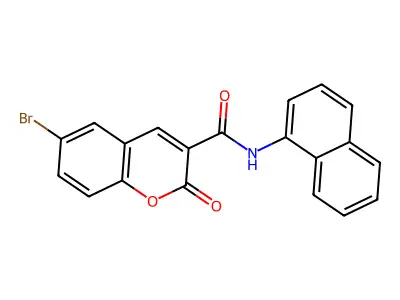 6-bromo-N-(naphthalen-1-yl)-2-oxo-2H-chromene-3-carboxamide structure
