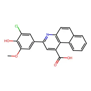 3-(3-Chloro-4-hydroxy-5-methoxyphenyl)benzo[f]quinoline-1-carboxylic acid structure